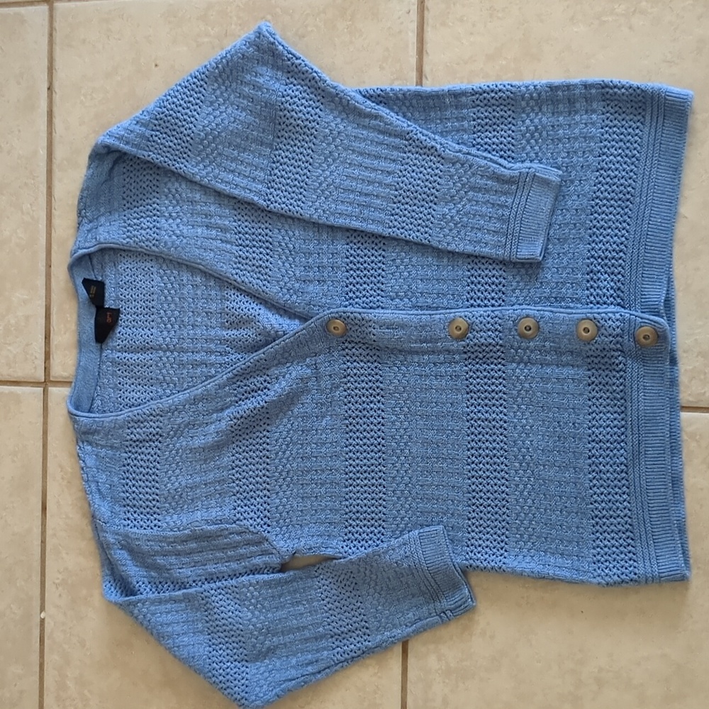 Vintage Liz Sport Blue Button Up Cardigan Size PS